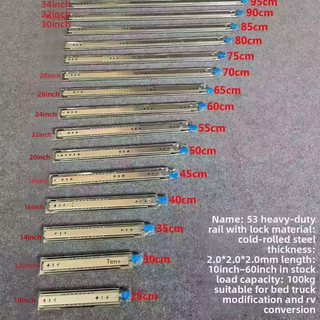 Diapositivas de cajón de cierre suave con rodamiento de bolas por acero galvanizado de 53 mm Toblos de cajón de tres pliegues con bloqueo