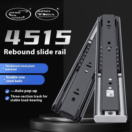 Cajón de gabinete Rebound Tasan Rodamiento de bolas Extensión completa de 45 mm suave de cocina de la cocina del cajón telescópico Guía del corredor