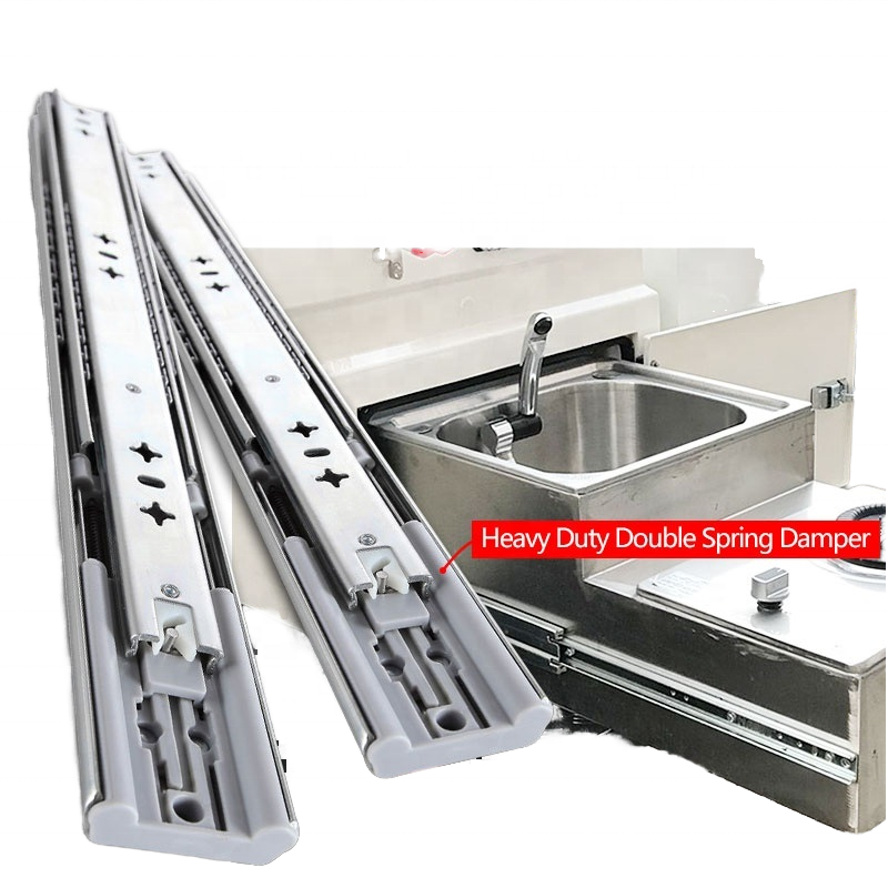 Tobogán de cajón de cierre suave de servicio pesado Montaje lateral de extensión completo 12 14 16 18 20 20 22 24 pulgadas Guía de seguimiento de bolas Guía deslizantes