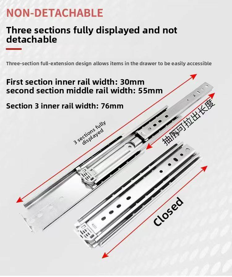 Controles de cajones de servicio pesados ​​competitivos de 51 mm hechos en Jieyang China acero enrollado galvanizado con amortiguación de primavera