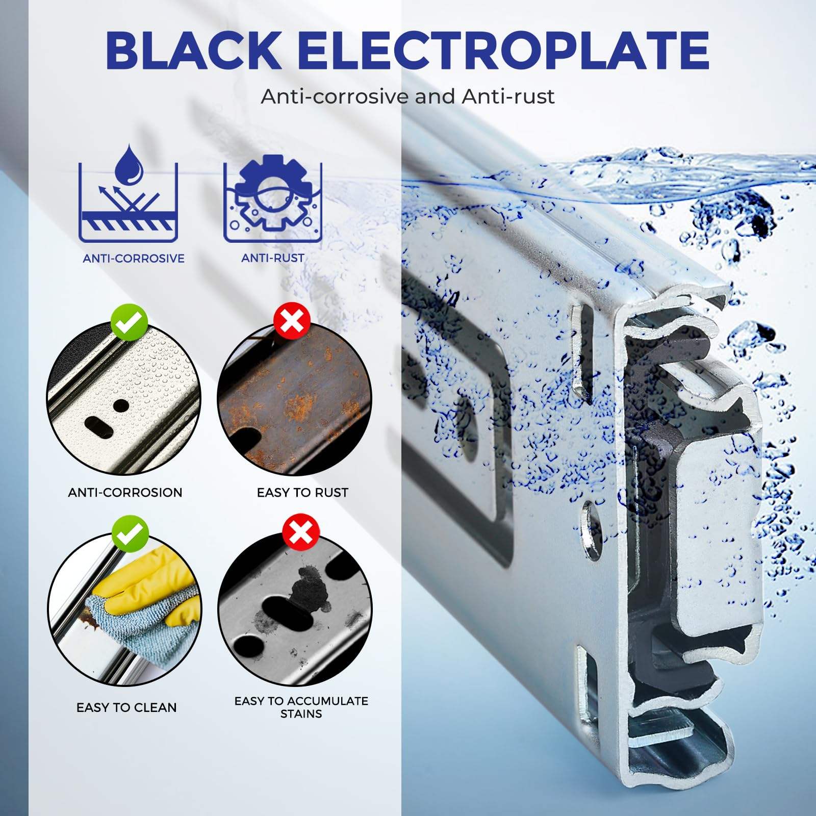 Competitivo Jieyang Zinc Buffer Rail regular de 3 veces el rodamiento de bola de extensión completa