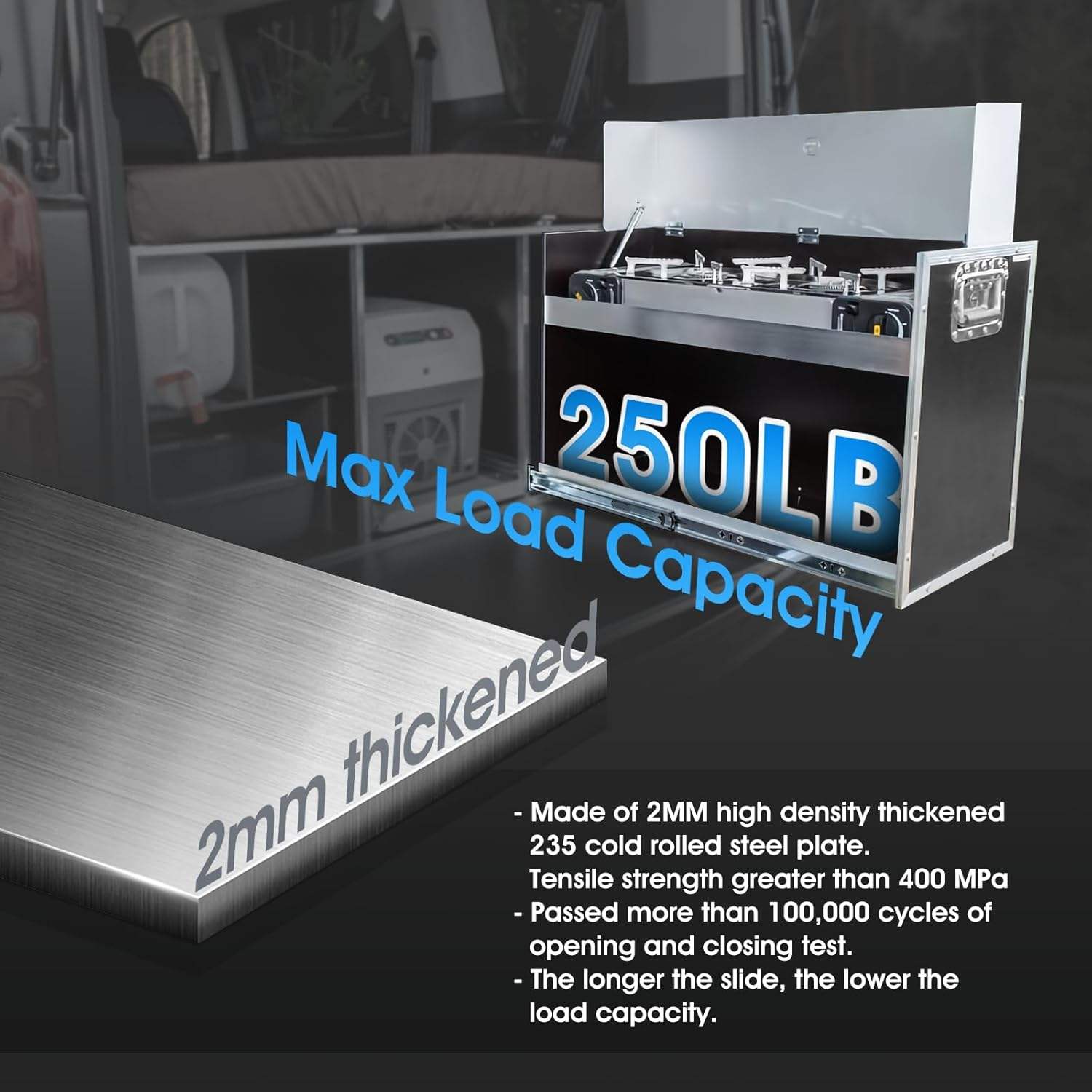 Jinxin de servicio pesado 1 par 12-40 pulgadas de cajón de 220 lb Capacidad de carga de extensión de rodamiento de bolas de extensión completa Rail del gabinete industrial