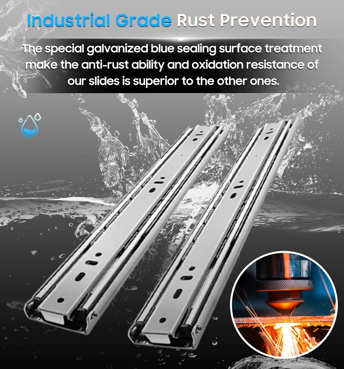 Diapositivas de cajón de servicio pesado Monte lateral de extensión completa 12 14 16 18 Raques de metal de 20 pulgadas Guía de vías Guías de deslizamientos