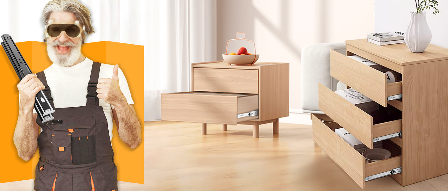 La mayor parte clásica de 45 mm regular de 3 veces el tobogán de rodamiento de bolas 6 '-36 ' para el cajón casero