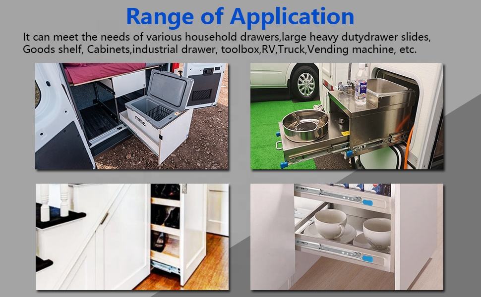 Cajón de cajones caseros Slide de rodamiento de bolas de cierre suave al por mayor con humedecimiento hidráulico