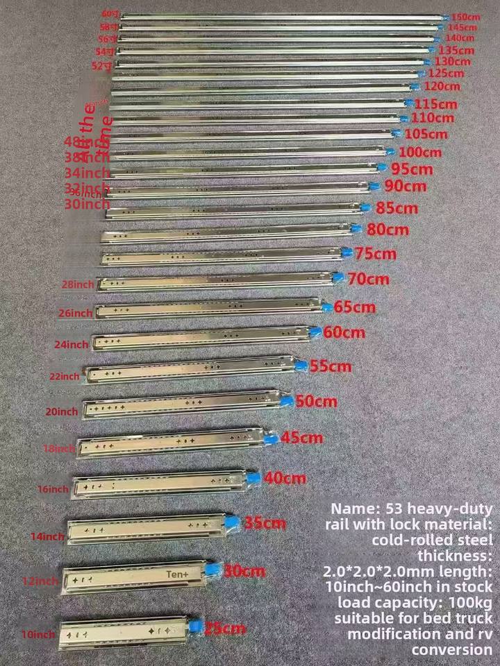 Diapositiva telescópica 53 mm 3 pliegues Cajón deslizante Cantero de rodamiento Cajón deslizamiento Diapositiva de extensión completa