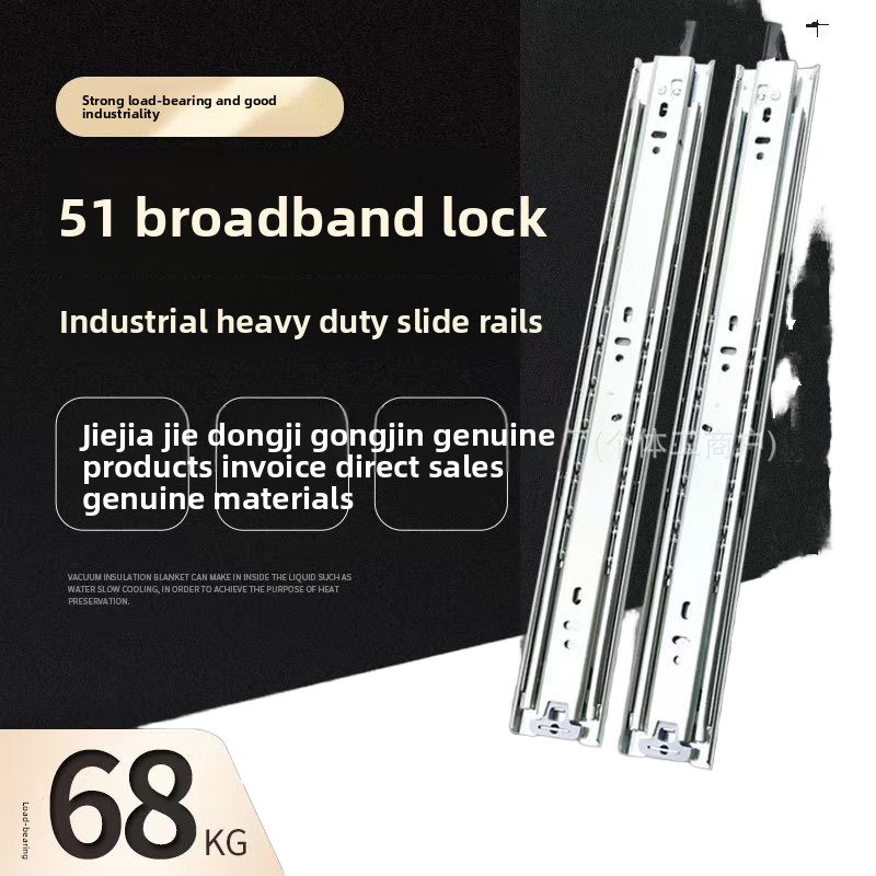 Riestres de guía de carga de carga automática de 51 mm de ancho de alta resistencia Riestres de amortiguación de amortiguación de tres secciones Toblos de diseño moderno de diseño industrial