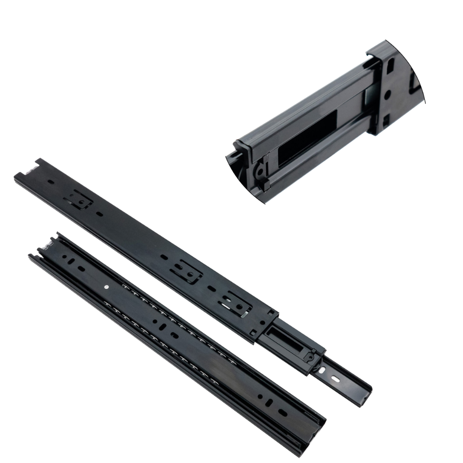 Hardware de muebles más barato dos bolas galvanizadas canales de cajón de rodamiento de bolas regulares de 45 mm