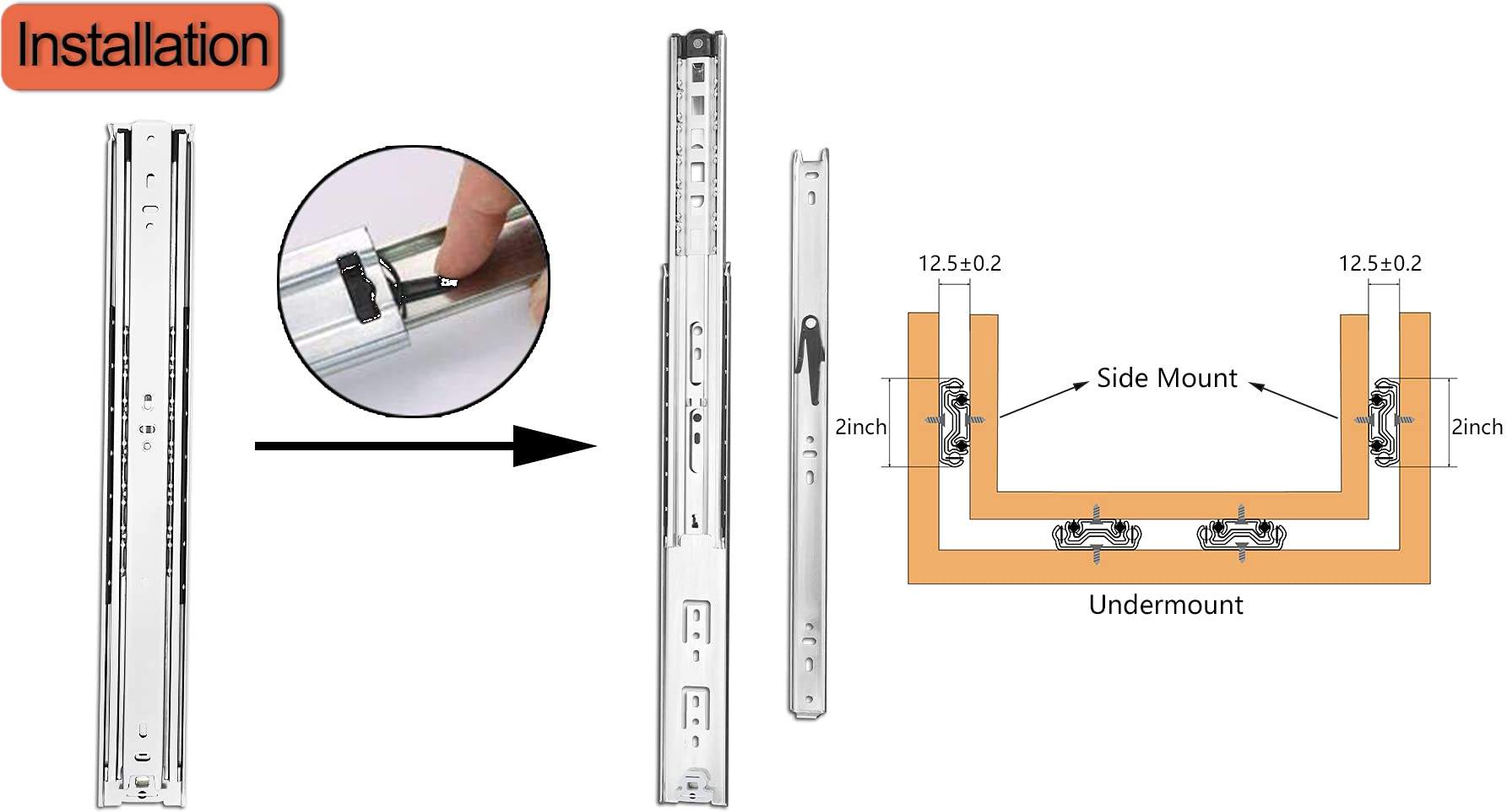 Clásico Push Open 3 pliegues de rodamiento de bolas Diapositiva en China Factory 45 mm de ancho zinc chapado en tobogán china Jieyang vende