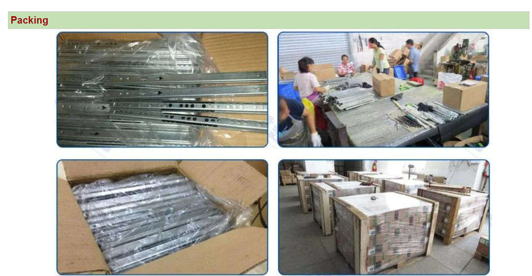 Tasanías de cajón de alta resistencia de 5,3 cm de ancho 1.8 mm de espesor pesado con bloqueo de rodamiento de bolas de extensión completa para 12 14 16 18 20 22 24 26 pulgadas