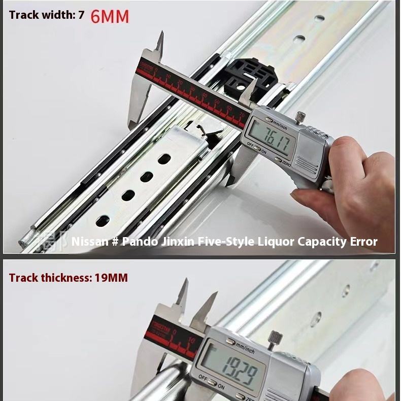 76 mm Autogrimento de tracción pesada de trama pesada de tres secciones Cajón de extensión Full Rail de 200 kg Guía de cojinetes de riel Diagrama de riel
