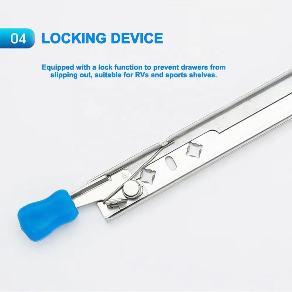 Deslizos de cajón de bloqueo de servicio pesado 20 22 24 26 28 30 32 34 36 38 38 40 pulgadas Corredores de rodamiento de bolas laterales Rails de extensión completa