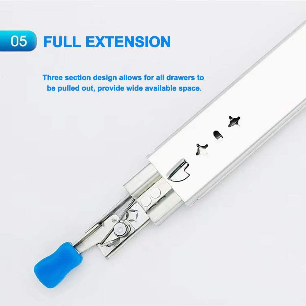 Cajones de bloqueo de servicio pesado corredores de diapositivas con cerradura 12 14 16 18 20 22 24 26 28 30 pulgadas de soporte lateral de soporte de rodamiento de rieles de rodamiento