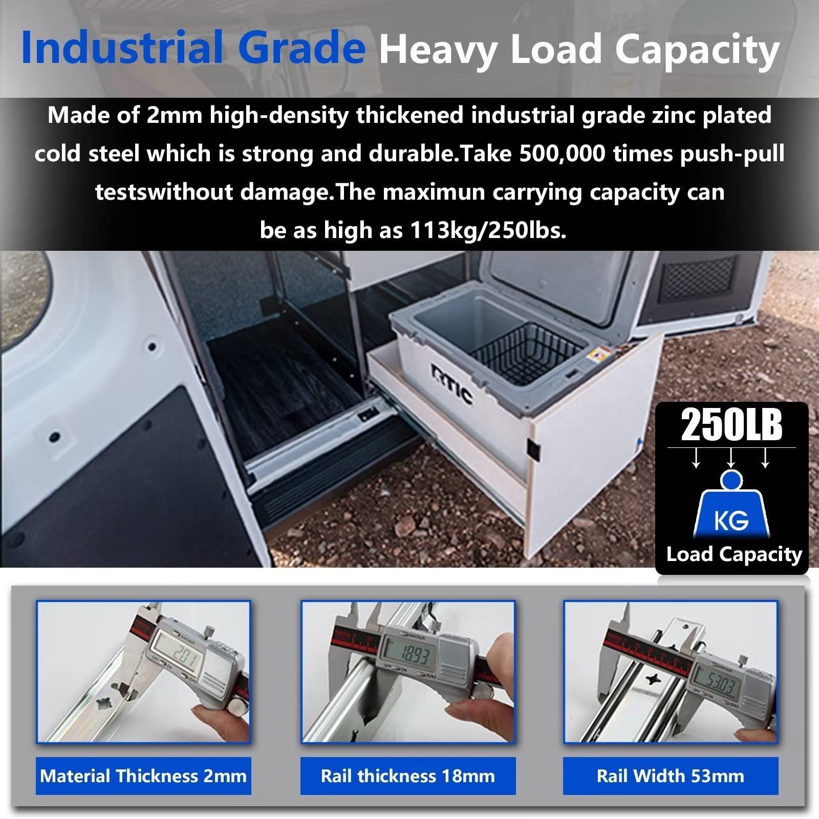 Submit de cajón de servicio pesado Tasan de cajón completo Montado de fondo oculto debajo de los rieles de metal de rodamiento Guía de rastreo Guía de deslizamiento