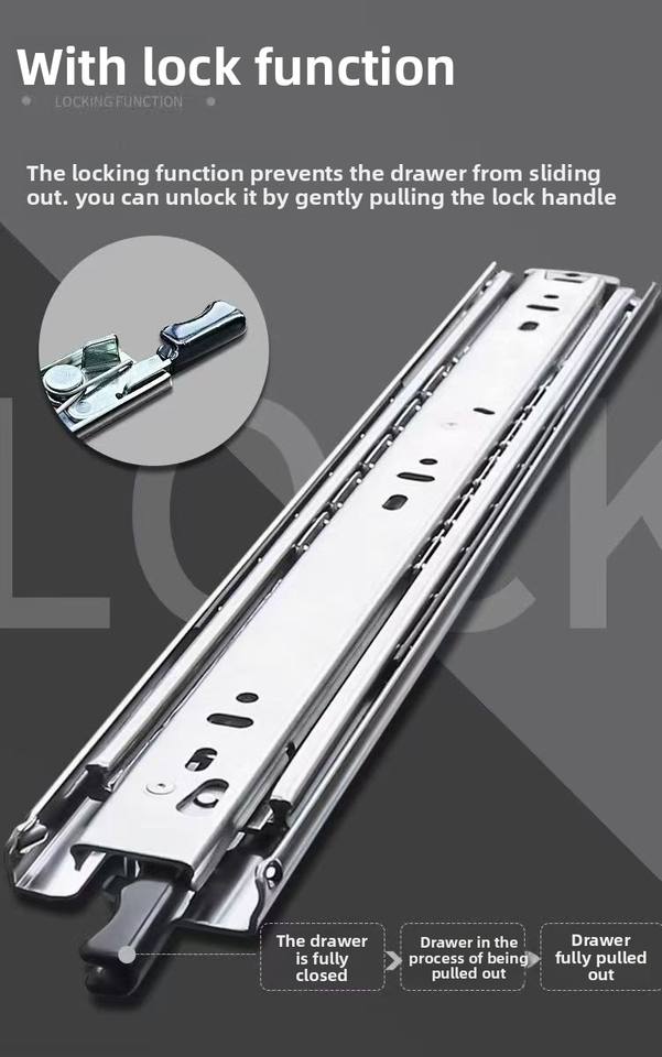 Controles de cajones de servicio pesados ​​competitivos de 51 mm hechos en Jieyang China acero enrollado galvanizado con amortiguación de primavera