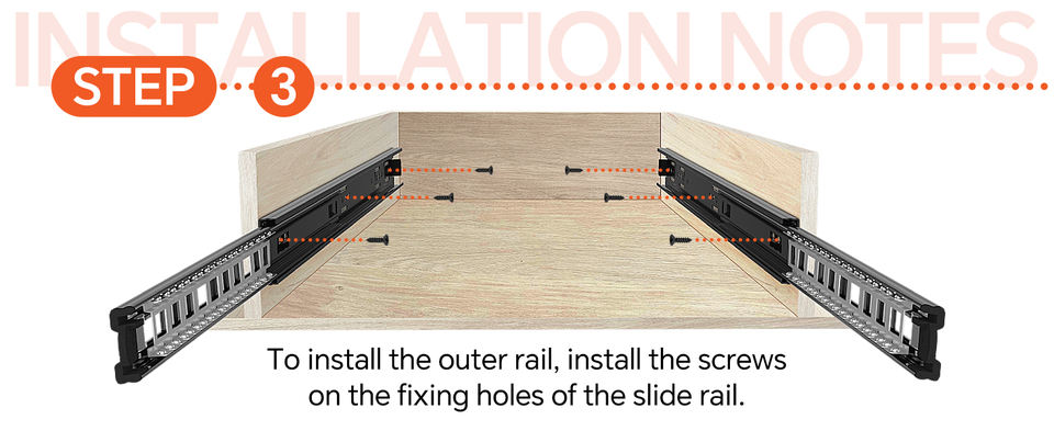 Telescopios de 28 pulgadas Cajón Tobogán Riestas de tobogán de la cocina Push Cajón abierto Cajón de cajón suave Cajón de rodamiento Tobogán