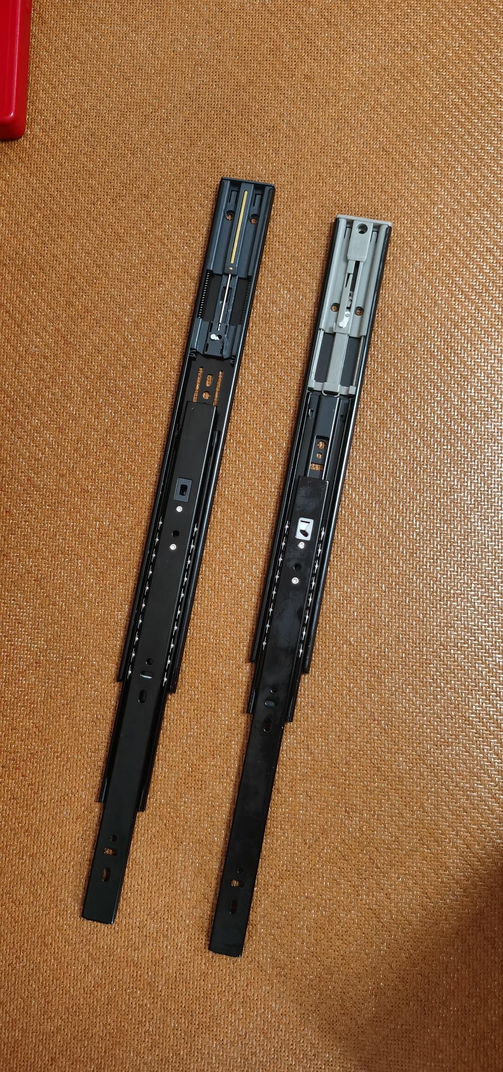 Rebound Telescopes Cajón Tobogán Cabinete de cocina Riestras de deslizamiento Push Cajón abierto Cajón de cajón Suave Cajón de rodamiento Tobogán