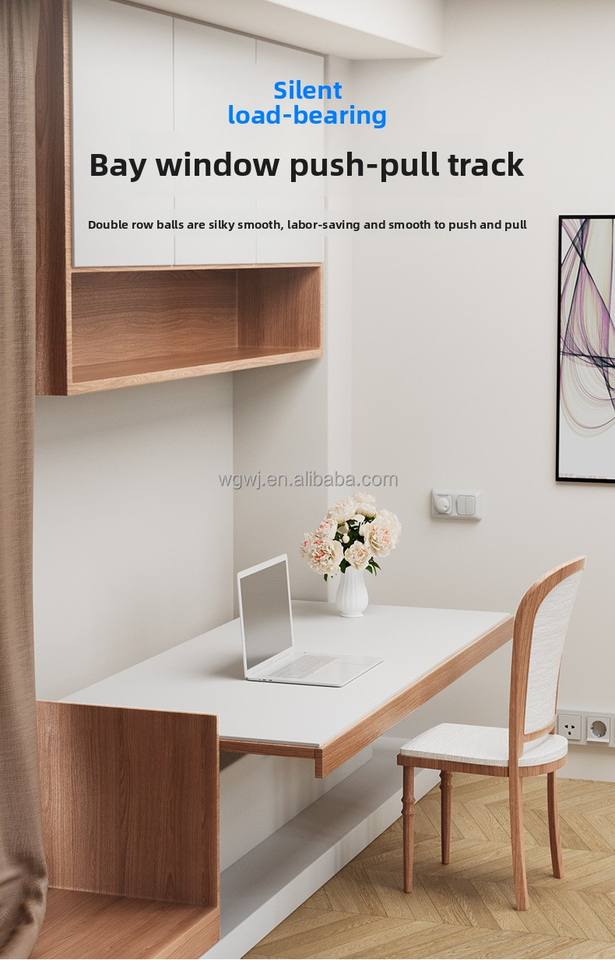 Guía de seguimiento de servicio pesado Desk Bay Window Window Top Extensión telescópica Ventana de riel de deslizamiento Desk Cadena de alféizar con bloqueo