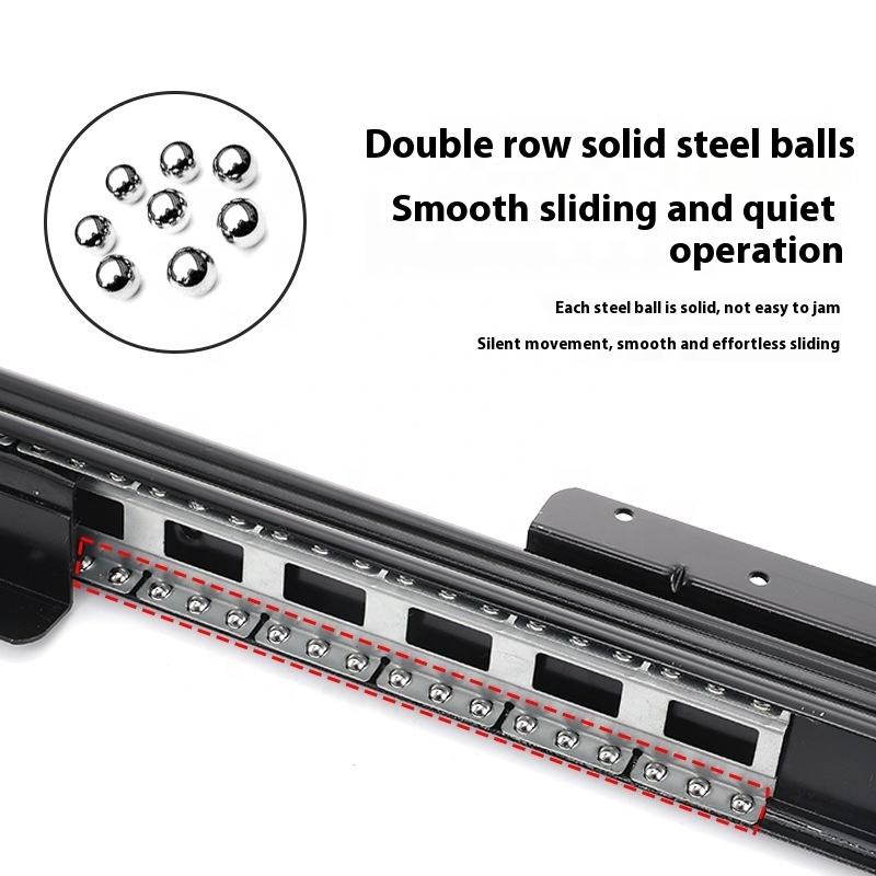 Trasa telescópica de triple de trama pesada Buffer de tampón montado en la parte inferior del gabinete Base del gabinete de cajón engrosado de servicio pesado