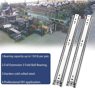 Clásico Push Open 3 pliegues de rodamiento de bolas Diapositiva en China Factory 45 mm de ancho zinc chapado en tobogán china Jieyang vende